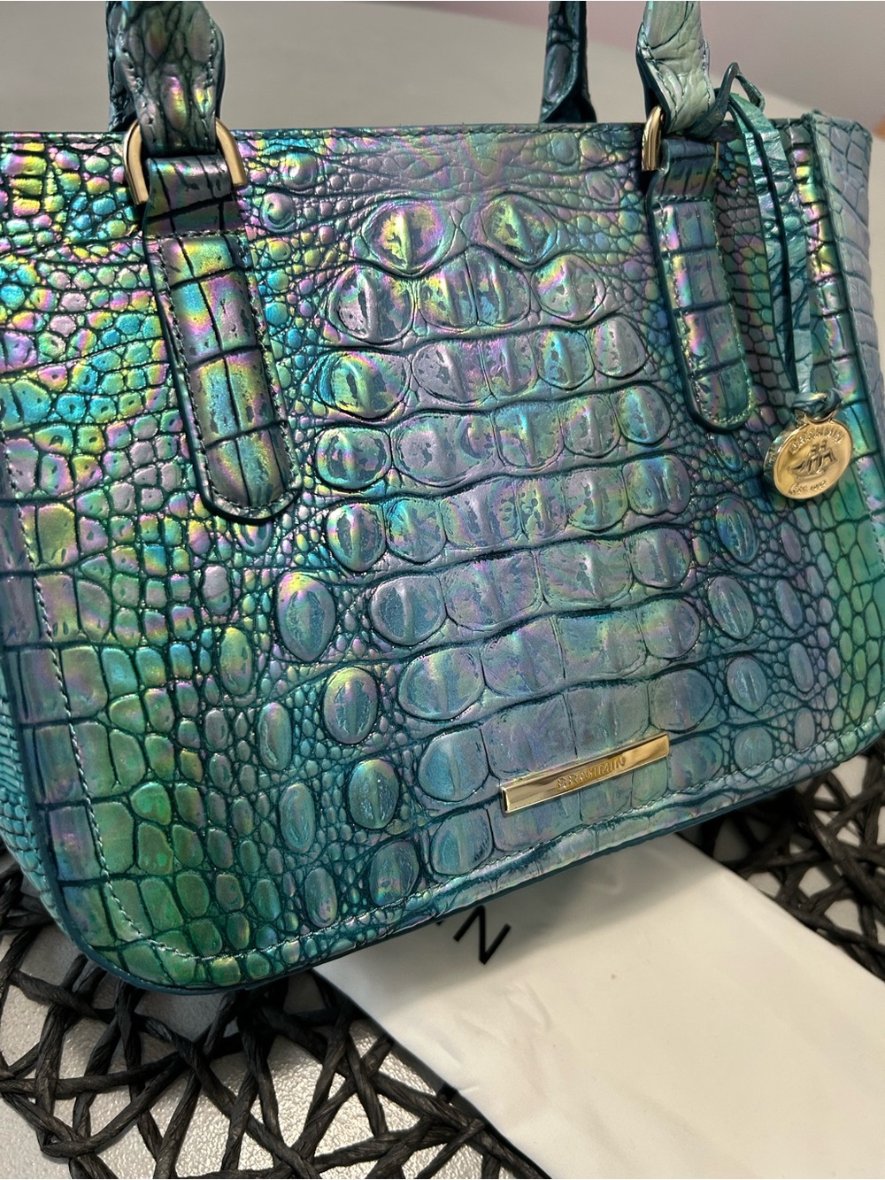 Brahmin Small Ashlee Blue Topaz Satchel - Picture 2 of 11